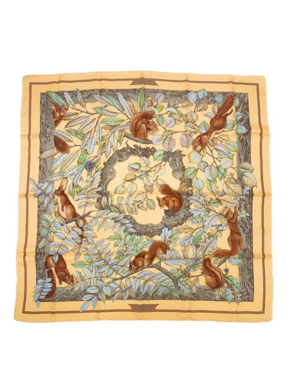 Hermes Carre 90 Silk Scarf Casse Noisette Nutcracker